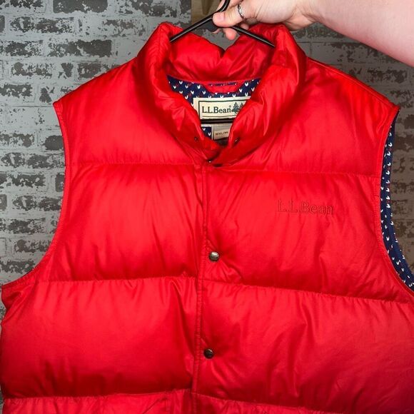 L.L. Bean | women red down filled puffer vest unisex - Picture 1 of 11